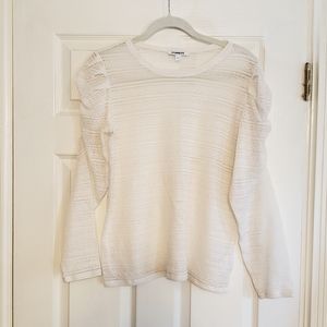 Express ruffled shoulder sheer top